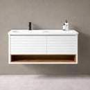 PVC Bathroom Vanity Cabinet with Basin TERRA WHITE 110 cm