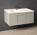 PVC Bathroom Vanity Cabinet with Basin VELA LATTE 100 cm